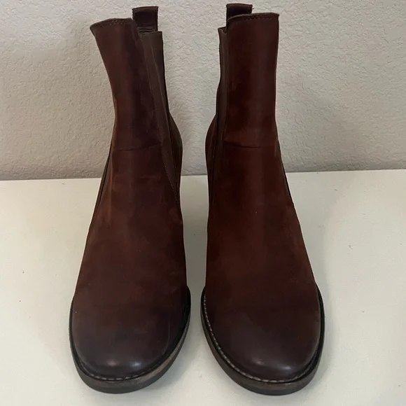 Paul Green | 'Jules' Block Heel Chelsea Boot Cognac Brown Leather Women Sz 5/7.5 - Picture 6 of 8